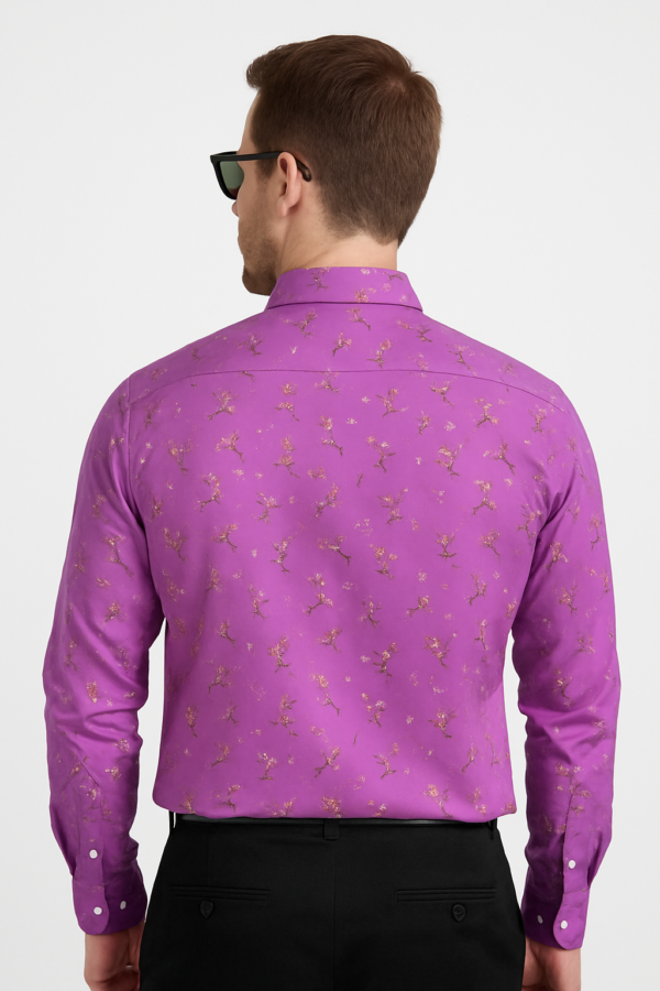 Printed Formal Purple shirt - Image 4
