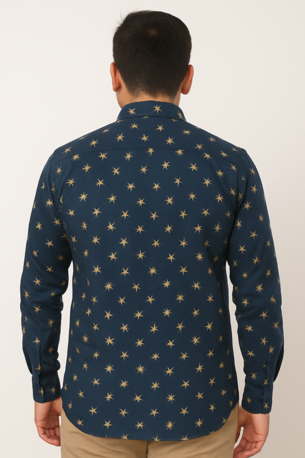 Printed Dark Blue Shirt - Image 2