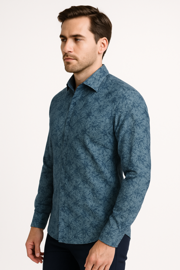 Printed Blue Shirt - Image 2