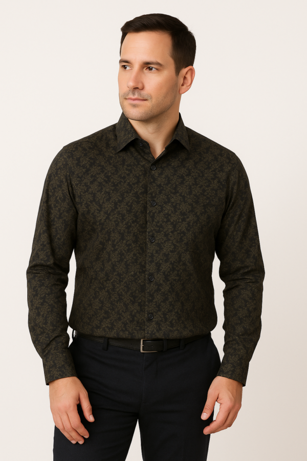 Printed Black Formal Shirt - Image 2