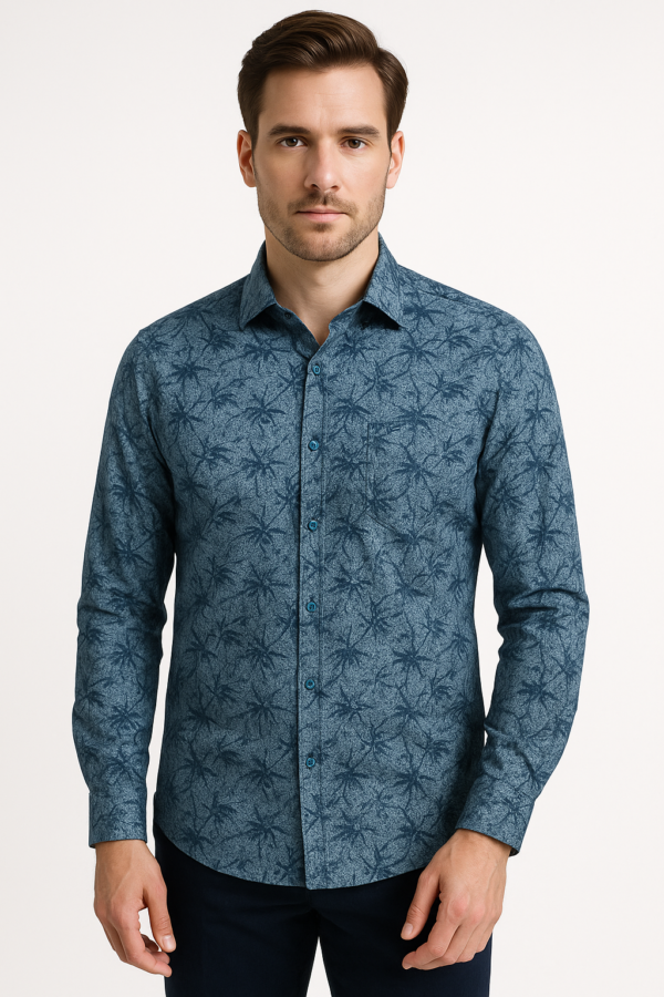Printed Blue Shirt - Image 3