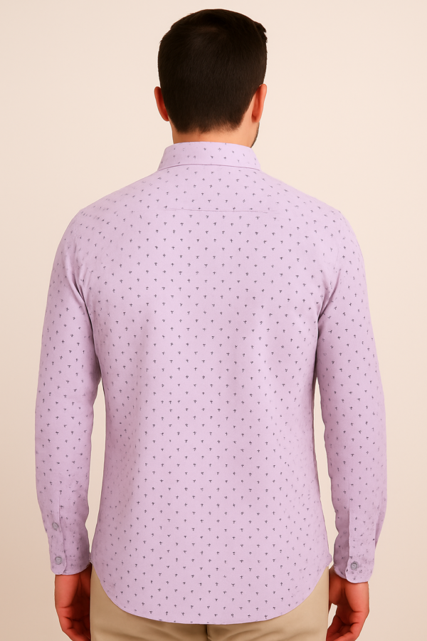 Printed Formal Purple Shirt - Image 5