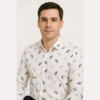 Printed White Formal Shirt