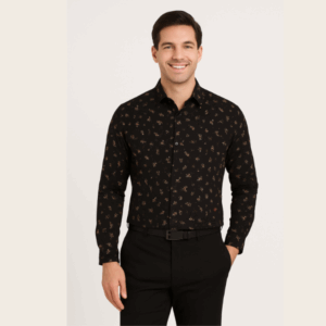 Printed Casual Brown Shirt