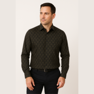 Printed Black Formal Shirt
