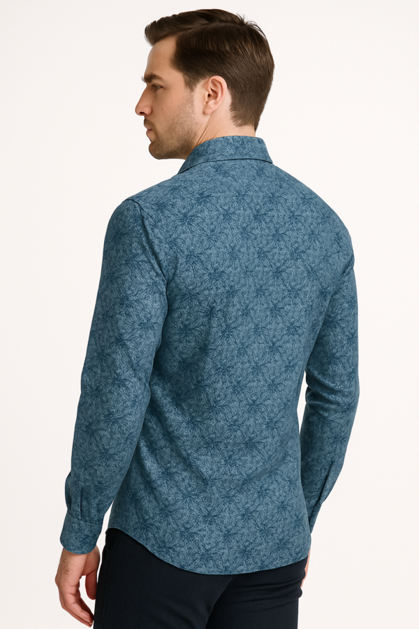 Printed Blue Shirt - Image 4