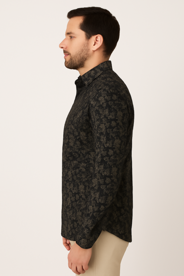 Printed Black Formal Shirt - Image 3