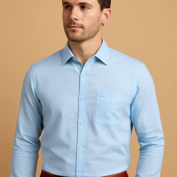 Linen Sky Blue Shirt - Image 2