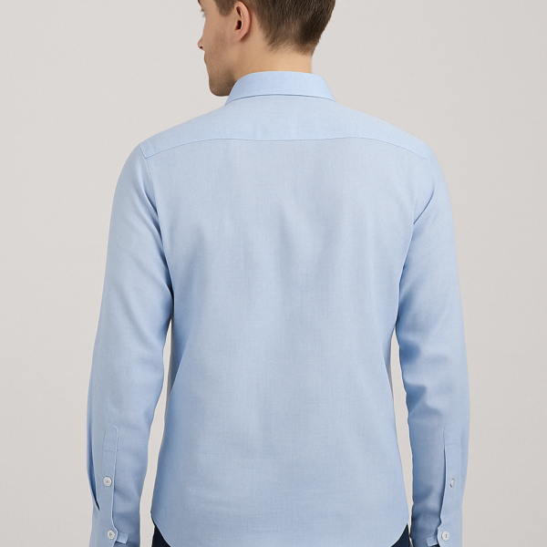 Linen Sky Blue Shirt - Image 3