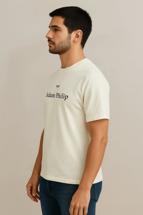 Creams Color Cotton T-Shirt - Image 3