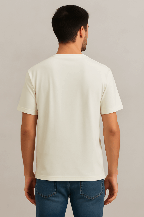 Creams Color Cotton T-Shirt - Image 2