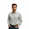 Men Striped Formal White Shirt